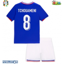 Frankrike Aurelien Tchouameni #8 Hjemmedraktsett Barn EM 2024 Kortermet (+ Korte bukser)